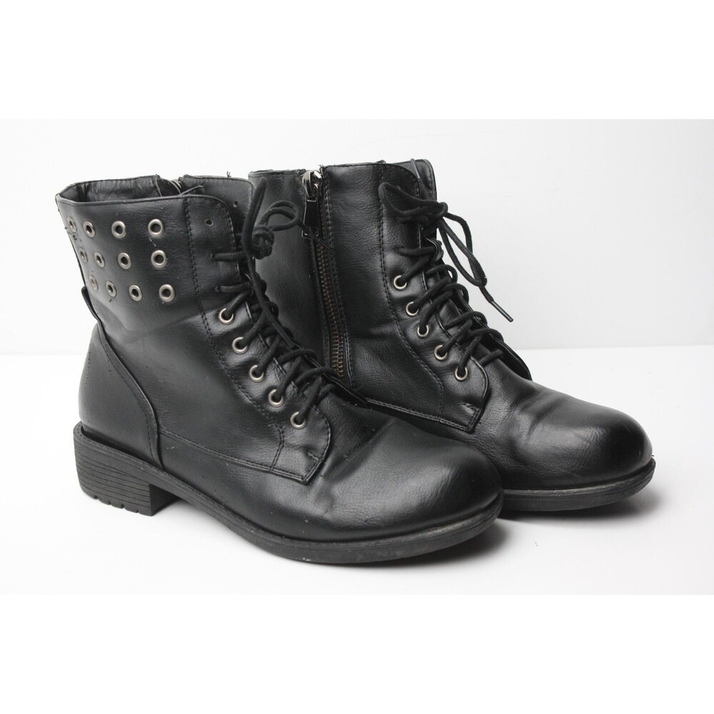 Seven 7 Jackie Boot Womens sz 11 Black Leather 90's Y2K Moto Riding